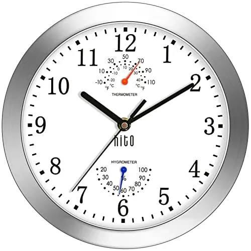 HITO 10 Inch Silent Wall Clock