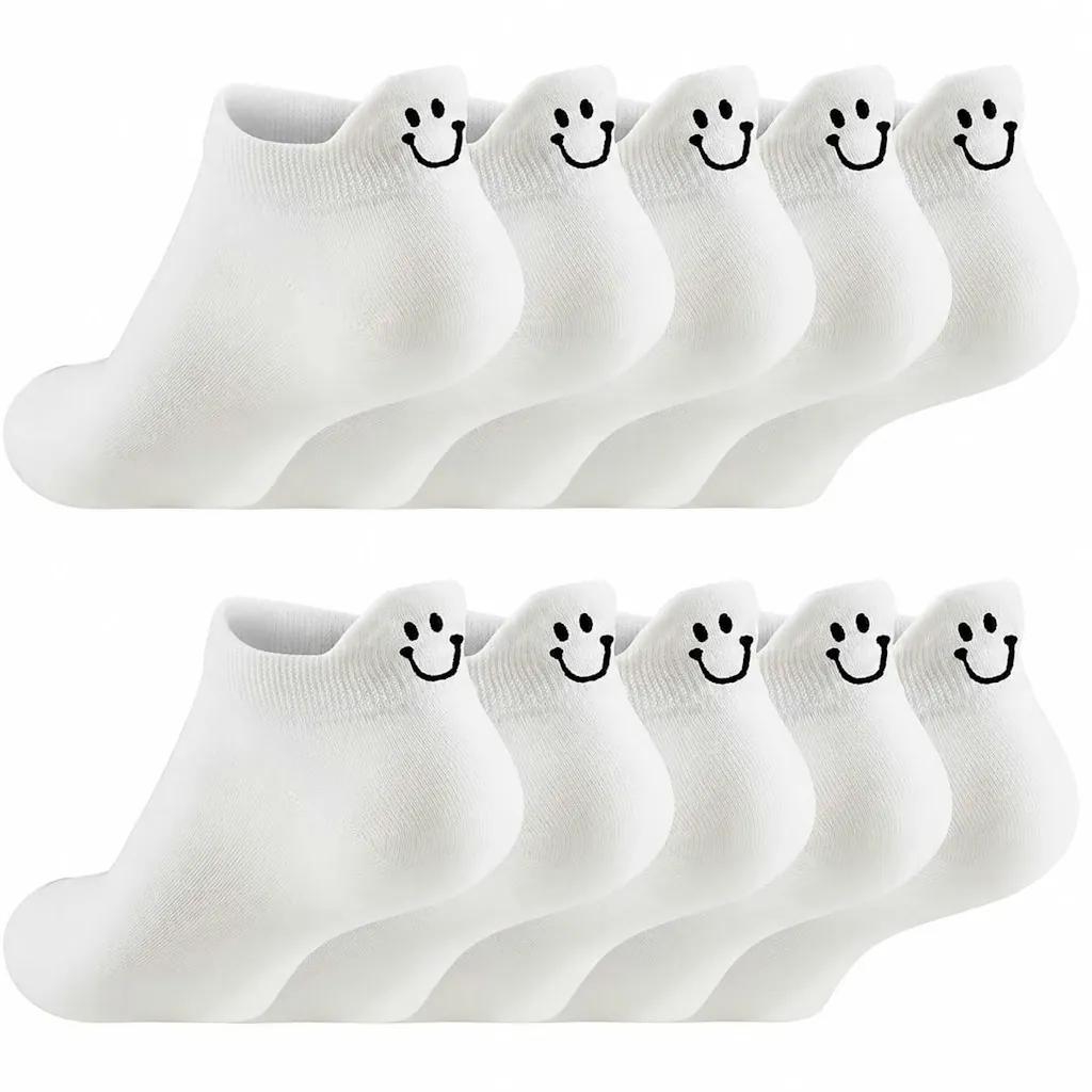 Women's Smiley Face Ankle Socks 20-Pack