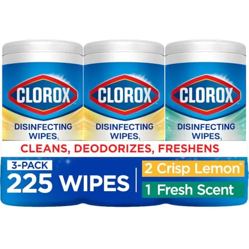Clorox Disinfecting Wipes Fresh Scent & Crisp Lemon 3-Pack 75-Count