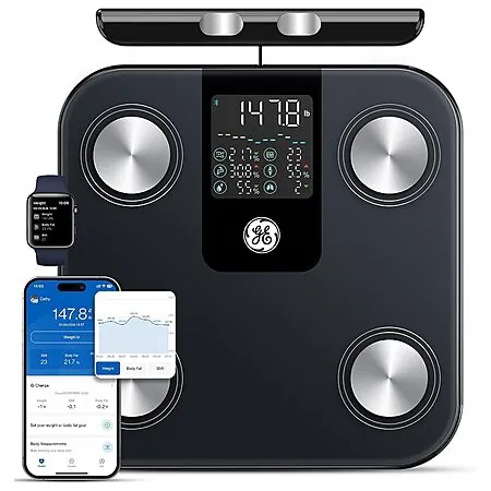 GE 8-Electrode Smart Bluetooth Digital Weight Scale (Black)