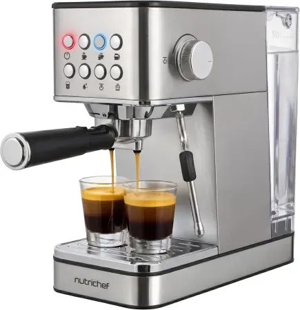 NutriChef 20-Bar Espresso Maker w/ Milk Frother