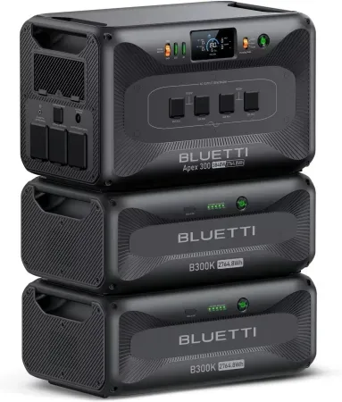 BLUETTI Apex 300 Solar Generator & 2 B300K, 8294.4Wh LFP Battery Backup