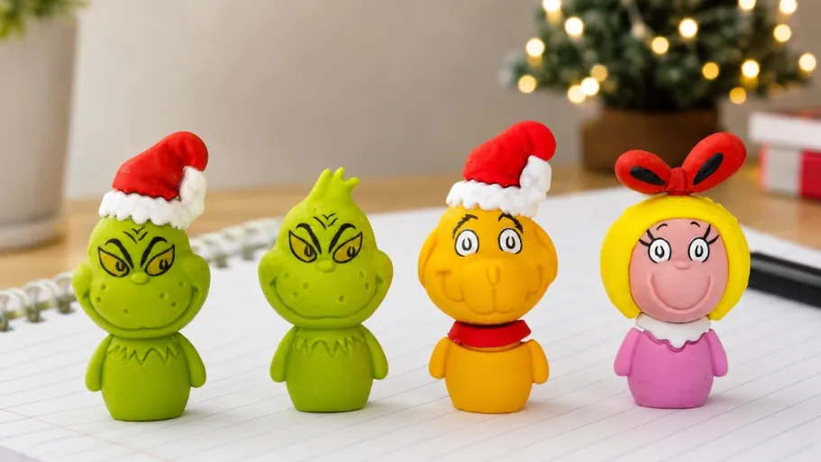 Dr. Seuss Grinch Desk Pet Erasers – Pack of 24