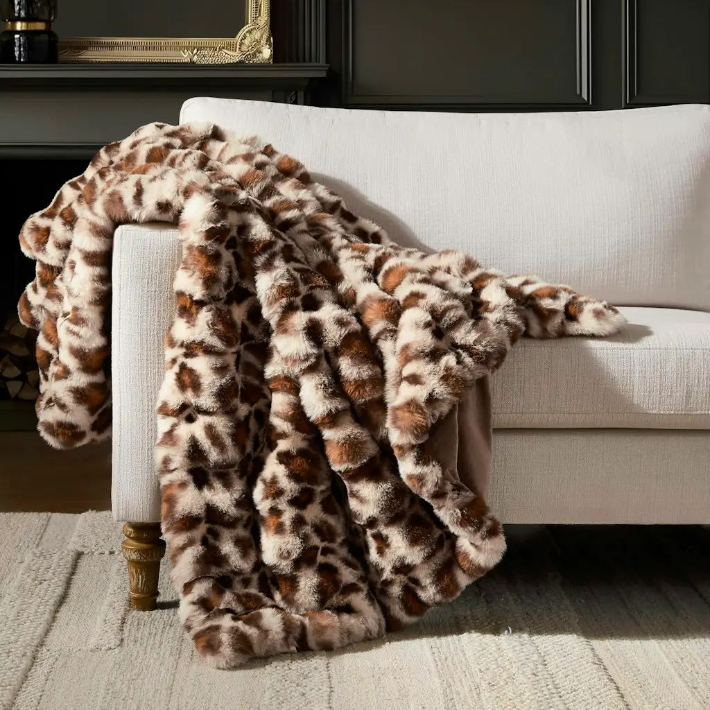 Cheetah Print Faux Fur Bubble Throw Blanket for From $36 w/ Prime + free shipping
