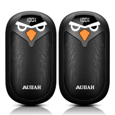 2-Pack AUIIAH Penguin Rechargeable Hand Warmers w/ LED Display & 4 Heat Settings