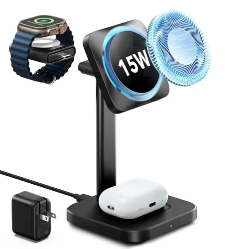 ESR CryoBoost 3-in-1 MagSafe 15W Wireless Charging Stand w/ Cooling Fan