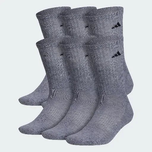 Adidas Men's Athletic Cushioned 6-Pack Crew Socks