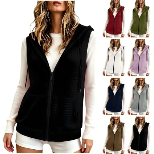 Drawstring Jacquard Knit Vest Jacket