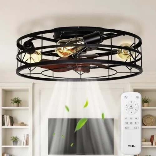 TCL 20" Caged Low Profile Ceiling Fan Light