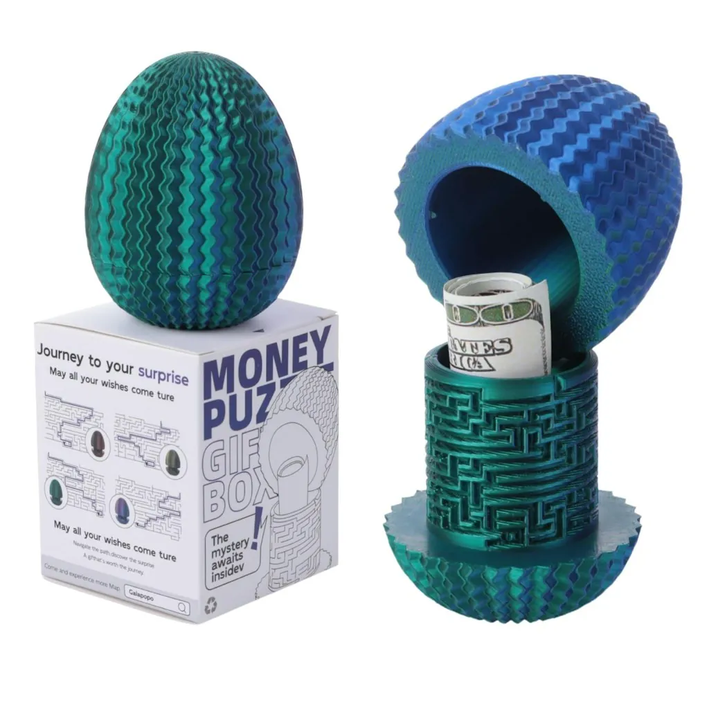 Money Puzzle Box w/ 4 Maze Designs