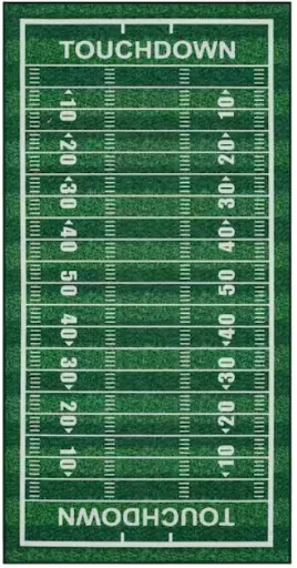 TrafficMaster Tailgate Green Football 4 ft. x 8 ft. Novelty Area Rug