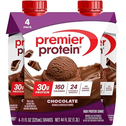 Premier Protein 30g High Protein Shake, Chocolate, 4 Pack