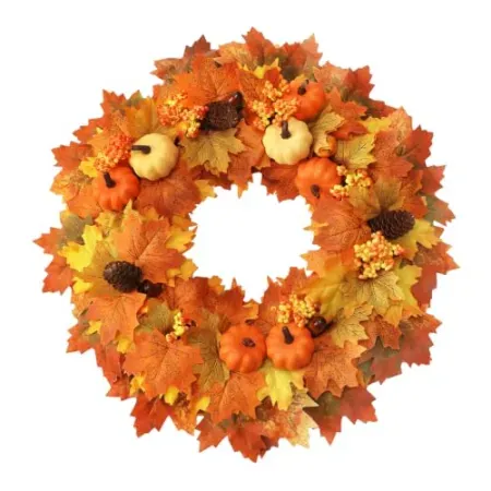 Wironlst 22" Fall Maple-Leaf Wreath