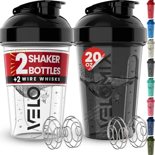 VELOMIX 2-Pack Protein Shaker Bottles