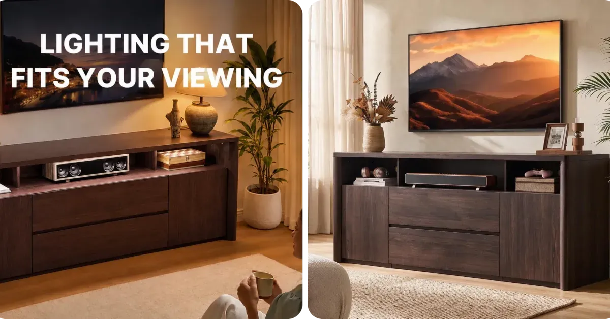 Marsail 70-inch Mid-Century Backlit TV Stand