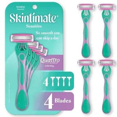 Schick Skintimate Sensitive Skin Women’s Disposable Razors 4-Count