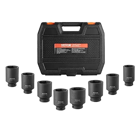 8-Pc VEVOR 1/2" Drive 12-Point Axle Nut Impact Socket Set