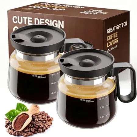 2-Pack 16oz Bohodiy Glass Coffee Pot Mug