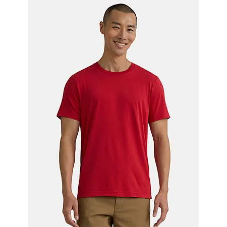 George Men's & Big Men's Classic Fit Crewneck Tee w/ Short Sleeves (Red)