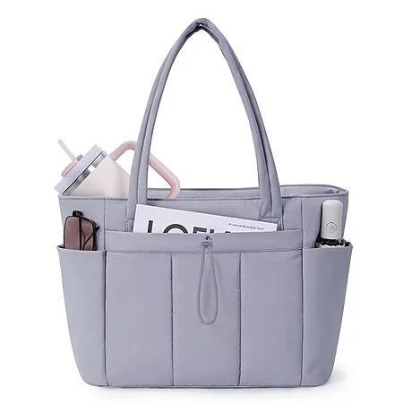 20L Wandering Nature Women's Puffy Tote Bag (blue)