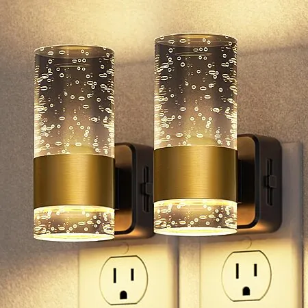 2-Ct Briignite Dimmable LED Plug-In Lights w/ Bubble Design (3000K, 2 Styles)