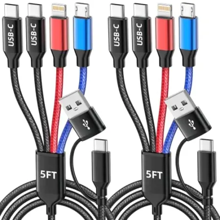 2-Pack MPATIBY 4-in-2 Multi Charging Cable