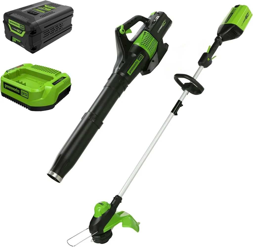 Greenworks 60V 13" Cordless String Trimmer & Leaf Blower Combo Kit w/ 4.0Ah Battery & Charger