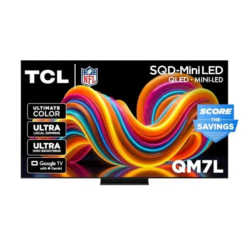 TCL 85 Inch 4K UHD SQD-Mini-LED QLED Smart TV 144Hz