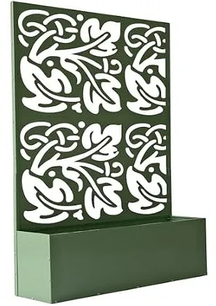 Oakland Living 6x4-Foot Green Metal Privacy Screen w/ Flower Box