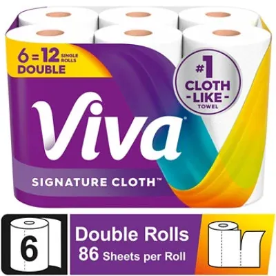 Viva Signature Cloth Paper Towels 6 Double Rolls 3-Pack