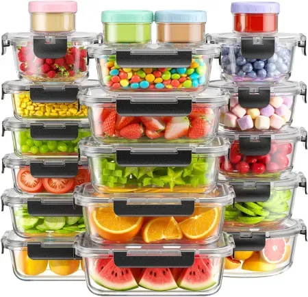 BiuLeon 40-Piece Glass Food Storage Containers with Lids