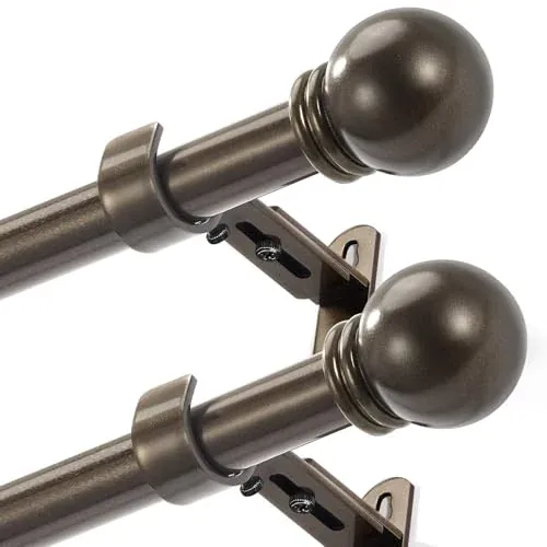 AMZSEVEN Curtain Rods with Round Finials