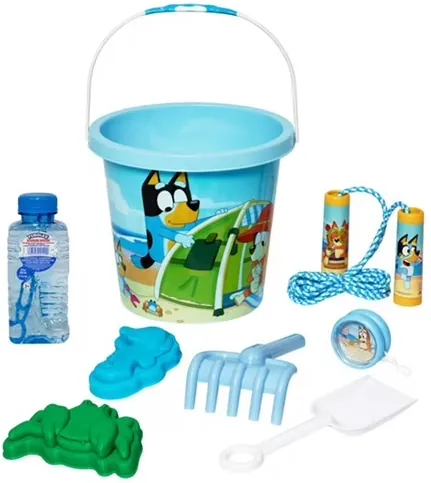 Little Kids Bluey Summer Fun 7-Piece Beach Bucket Set