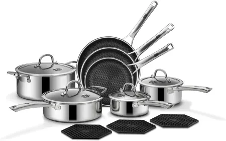 14-Piece SNOWCLAD Nonstick Stainless Steel Pots and Pans Set