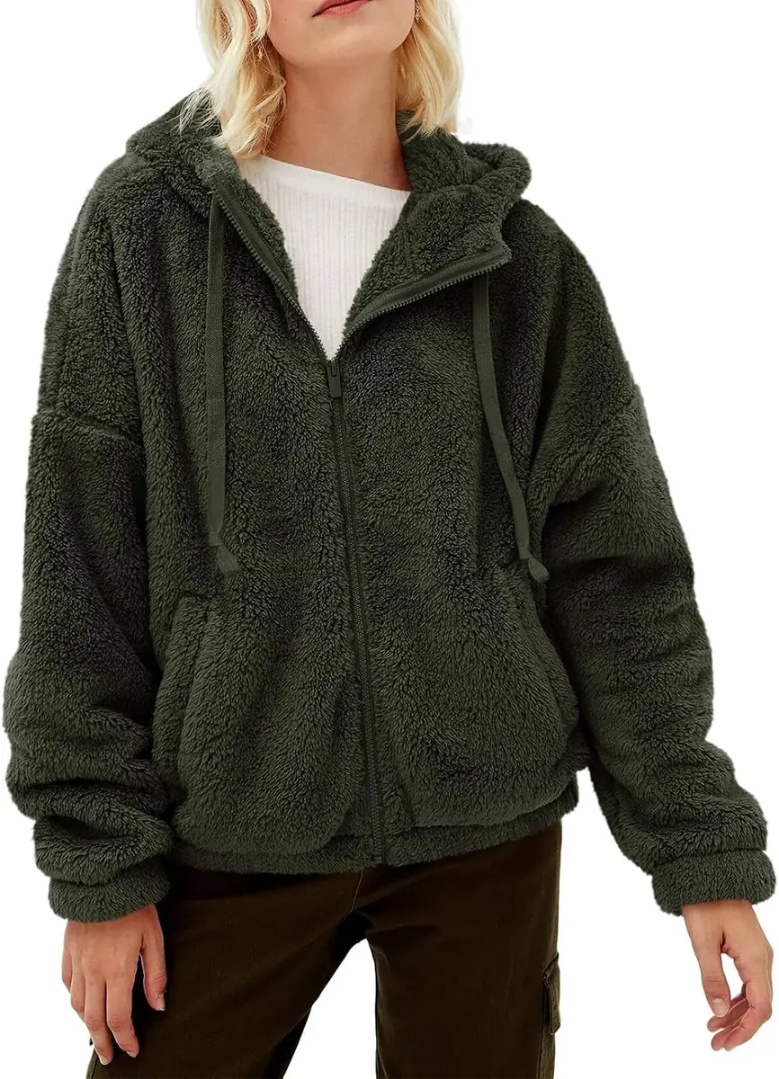 TANKANEO Fuzzy Sherpa Fleece Jacket