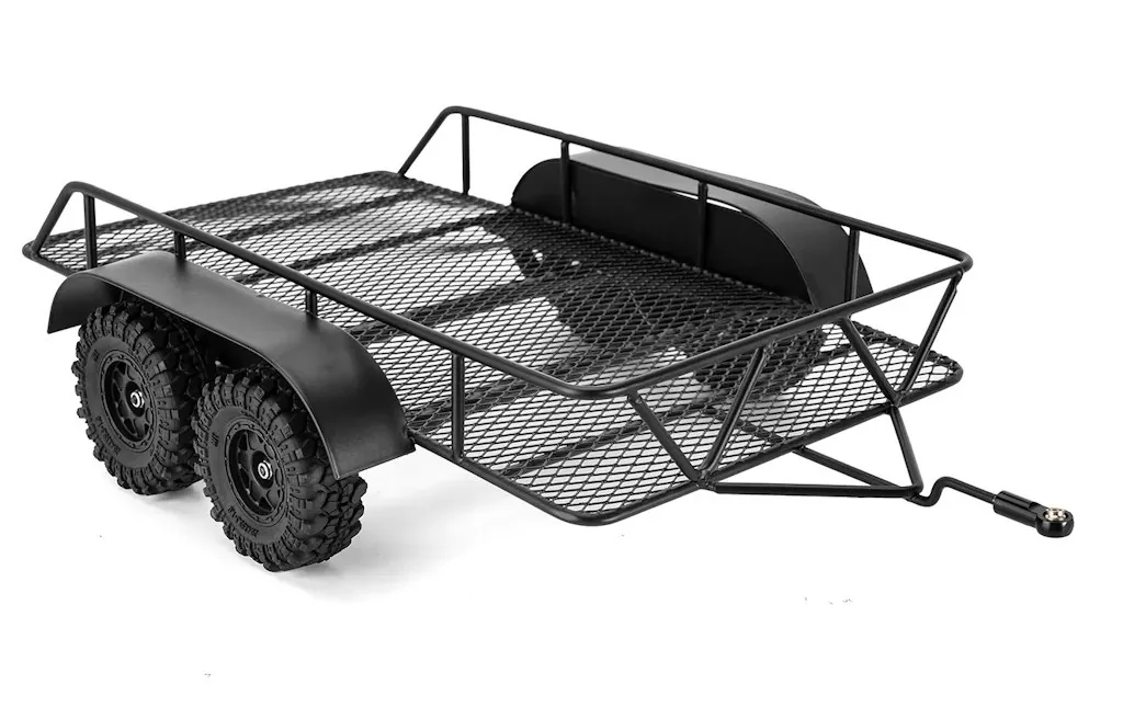 Injora 16" x 10" x 4" Metal Hitch Mount Trailer for 1/18 RC Crawler