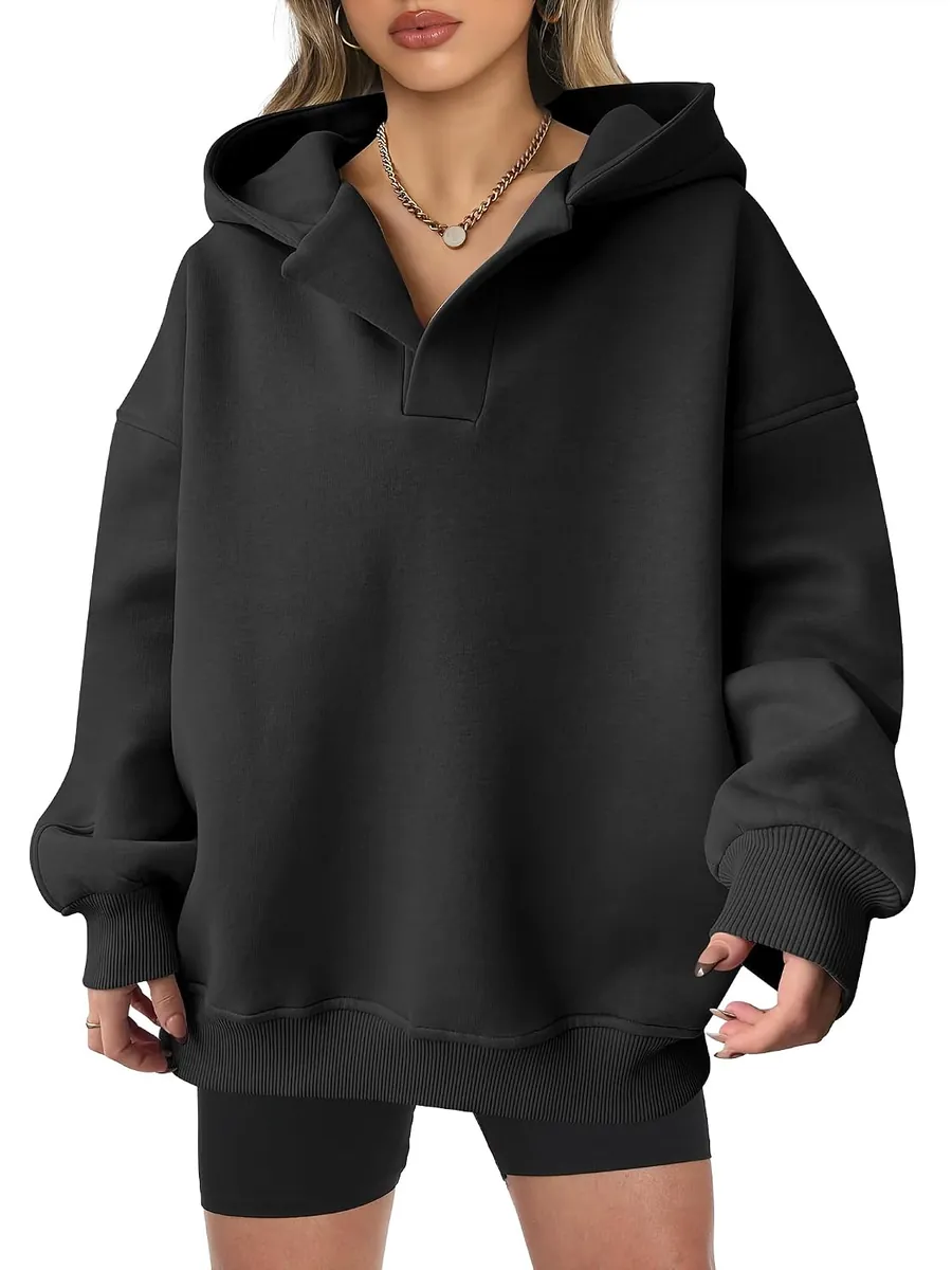 Women’s Oversized V-Neck Hoodies