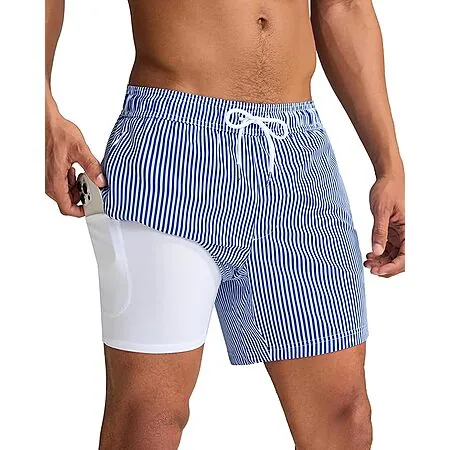 Maamgic Men's 5.5" Quick Dry Swim Trunks w/ Compression Liner (Various)