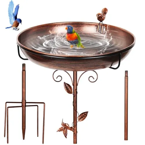 12" Metal Bird Bath