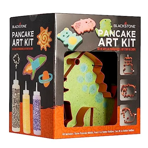 Blackstone 9-Piece Pancake Art Kit with Four 8oz Squeeze Bottles, Two 16oz Squeeze Bottles, and 3 Animal Shaped Pancake Molds