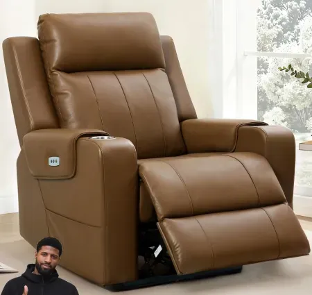 FLEXISPOT Truffle Top Grain Leather Wall Hugger Power Recliner