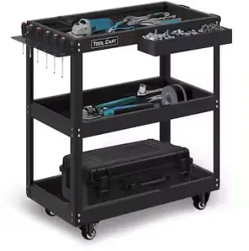 LiteKon 29.5" 330-Lb Tool Cart w/ Wheels & 1 Drawer (Black)