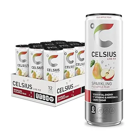 Prime Members: 12-Pk 12-Oz Celsius Sparkling Energy Drink (Fuji Apple Pear)