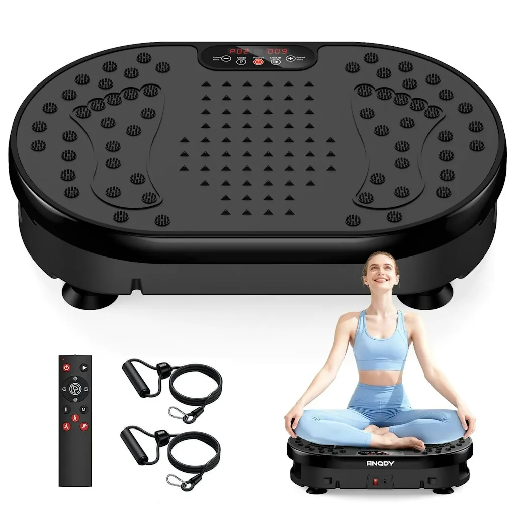 Vibration Plate Exercise Machine w/ Two Loops and Remote Control