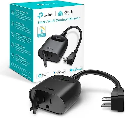 Kasa Smart KP405 IP64 Outdoor Smart Dimmer Plug w/ Wi-Fi (Black)