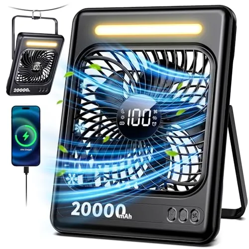 Ultra-slim Portable Fan with 5 Speeds and 60 Hours Runtime