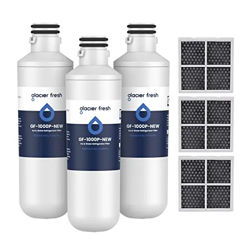 GLACIER FRESH LT1000PC Water Filter and LT120F Air Filter Replacement, 3+3