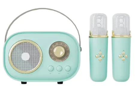 Aiwa Retro Wireless Bluetooth Karaoke Speaker w/ Two Mics