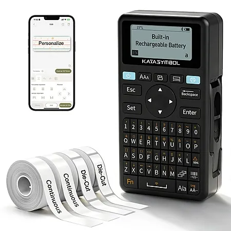 SUPVAN E11 Keyboard & Bluetooth Label Maker Machine w/ 4 Tapes