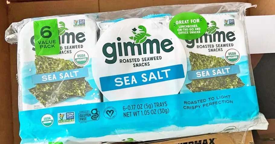 gimme Roasted Seaweed Snacks 6-Count – Sea Salt